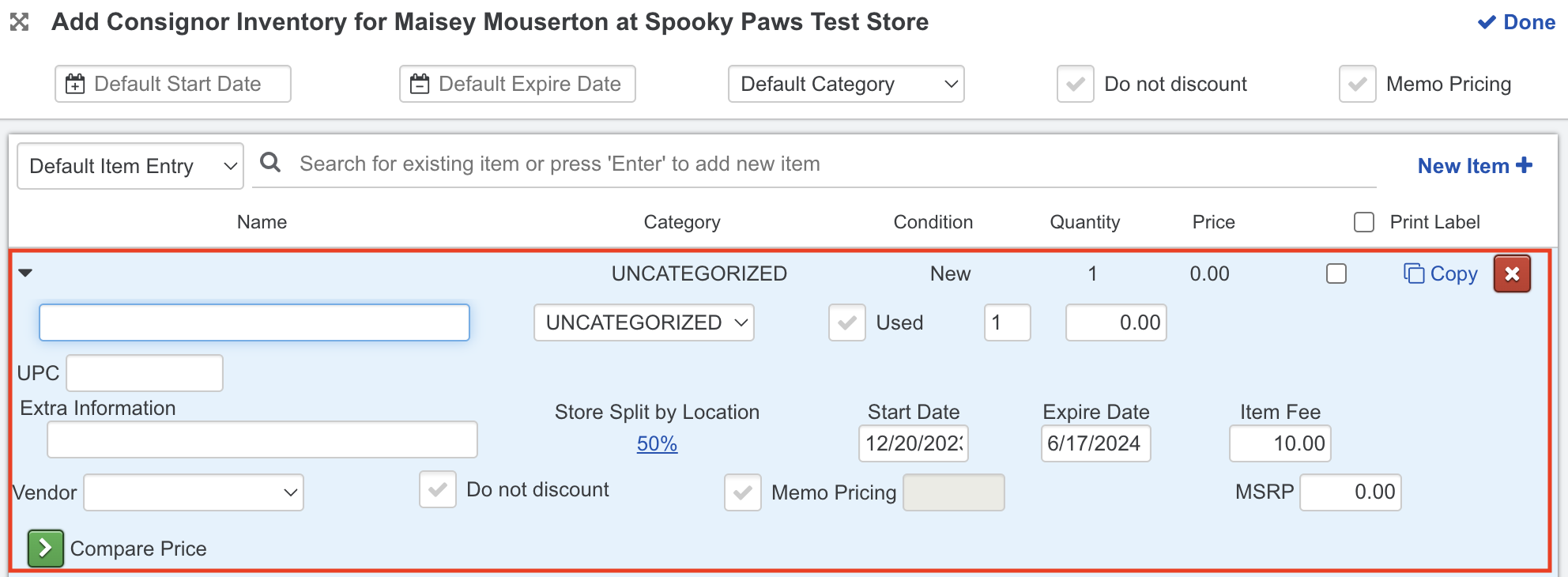 Add consignor inventory simpleconsign
